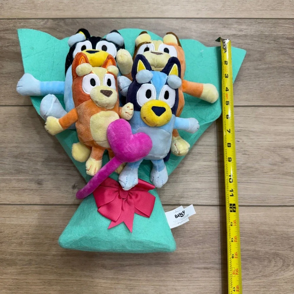Bluey Plush Bouquet Heeler Family Bluey Bingo Bandit Chilli 15 Inch Gift Set